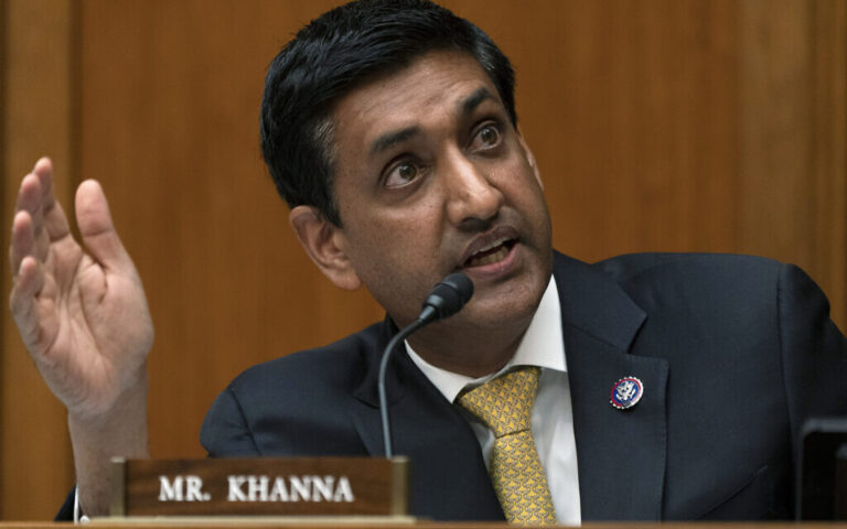 Rep. Ro Khanna, chairman of the Subcommittee on the Environment, questions the witnesses during a House Committee on Oversight and Reform hearing on the role of fossil fuel companies in climate change, Thursday, Oct. 28, 2021, on Capitol Hill in Washington. (AP/Jacquelyn Martin)