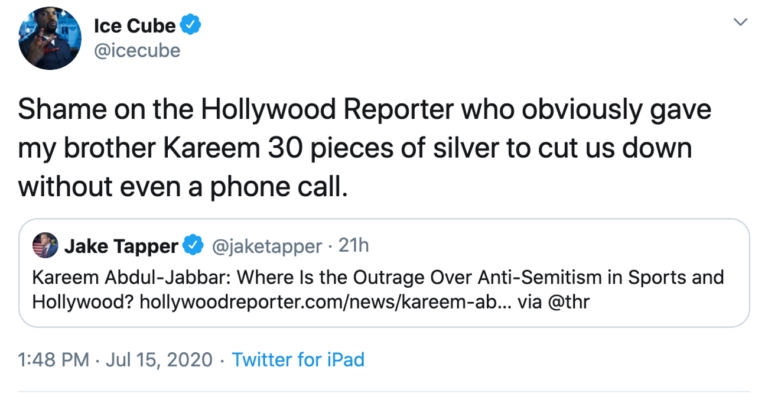 Ice Cube critique Kareem Abdul-Jabbar pour avoir dénoncé l'antisémitisme