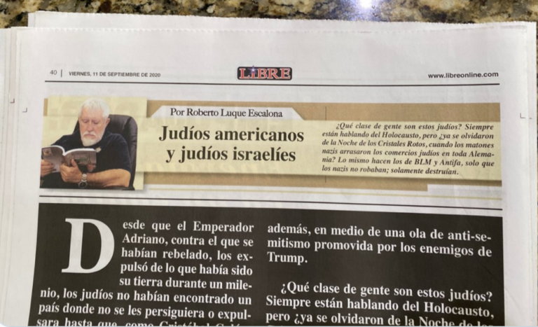 Le rédacteur en chef du journal espagnol Miami Herald démissionne pour une chronique antisémite et raciste