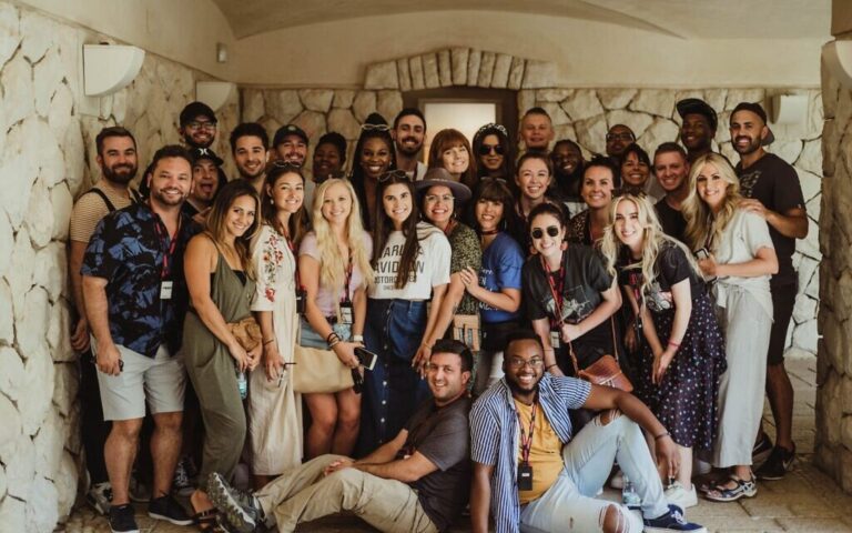 A group of tourists in Israel led by tour guide Yoav Rotem. (Courtesy)