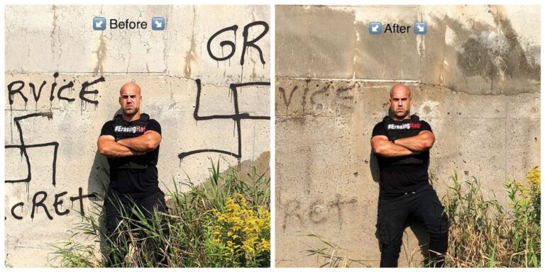 Rencontrez le super-héros qui nettoie les graffitis à croix gammée pendant son temps libre
