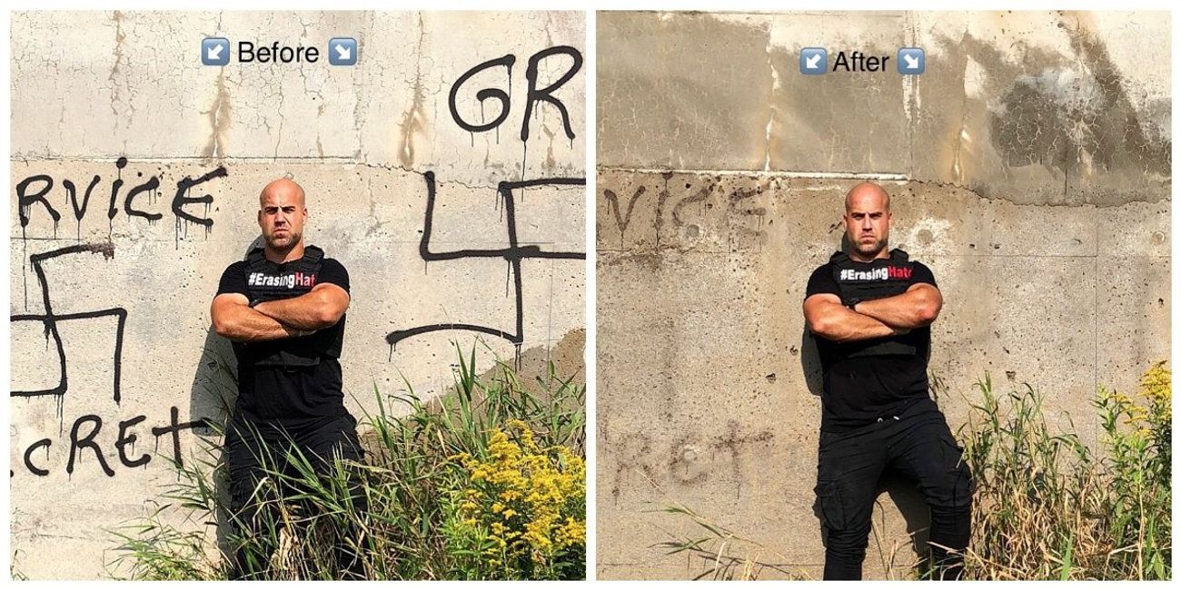 Rencontrez le super-héros qui nettoie les graffitis à croix gammée pendant son temps libre
