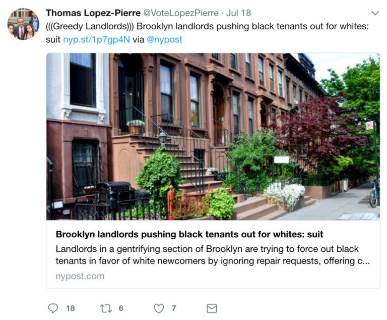Un politicien passe des "propriétaires juifs avides" à la droite alternative (((Echoes))) sur Twitter