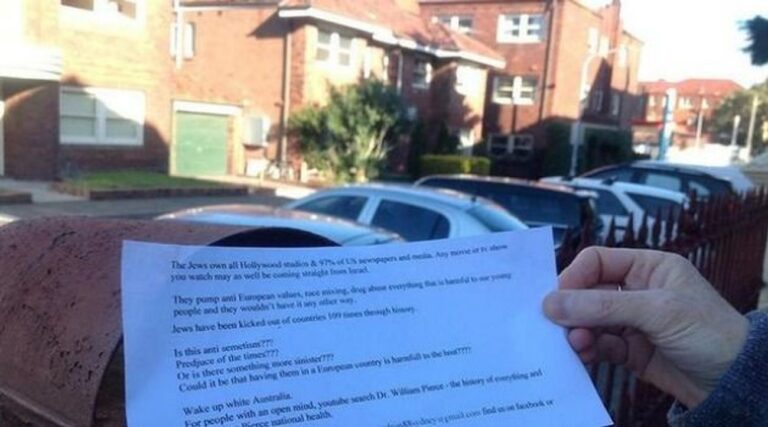 Des tracts antisémites frappent les banlieues juives d'Australie