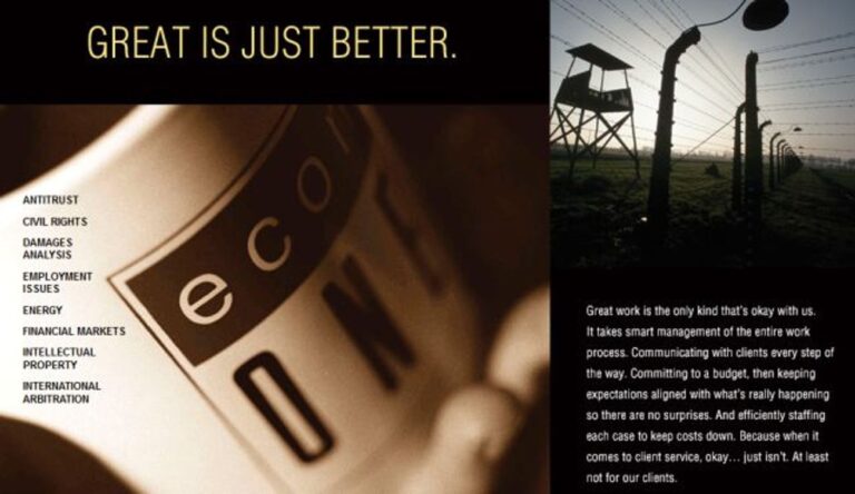 Le cabinet de conseil Econ One supprime l'image de Birkenau de son site Web