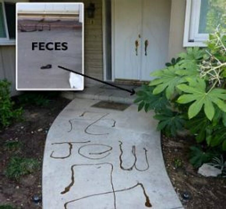 Une maman a aidé un enfant à peindre des croix gammées