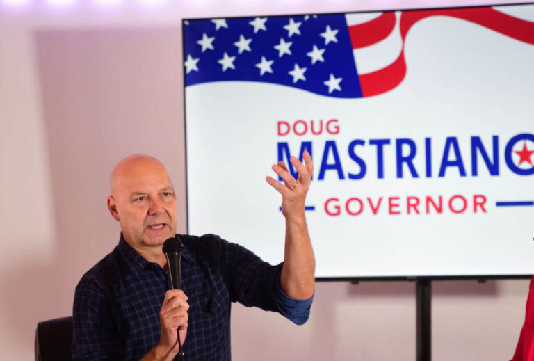 Republican candidate for Pennsylvania Gov. Doug Mastriano on Sept. 30, 2022.