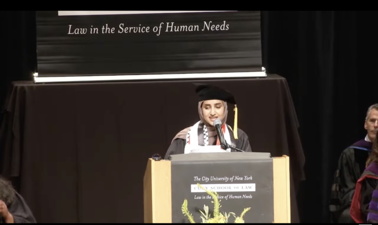 CUNY Law School graduate Fatima Mohammed's speech was condemned by CUNY Chancellor Felix Matos Rodríguez and the university system's board of trustees on Tuesday.