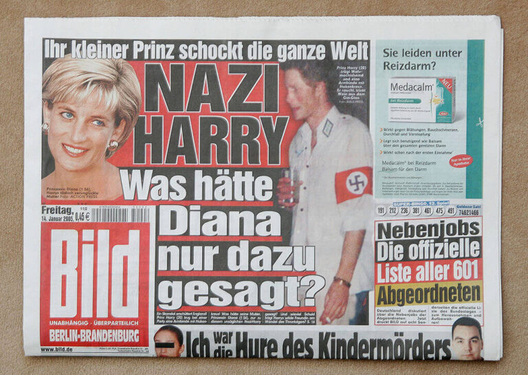 Prince Harry claims his brother Prince William and Kate Middleton encouraged him to wear a Nazi uniform to a 2005 costume party.