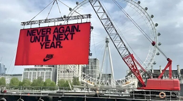 Nike s'excuse pour Marathon AD en utilisant la phrase de l'Holocauste `` Never Again '', l'attaquant est libre de lire, mais il n'est pas libre de produire