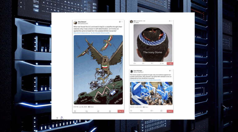 Following Israel’s military operation against Iran on June 13, the Tel Aviv-based Cyabra found a pattern of disinformation bots that went dark, only to re-emerge with anti-Israel and anti-Western messages. (Cyabra)