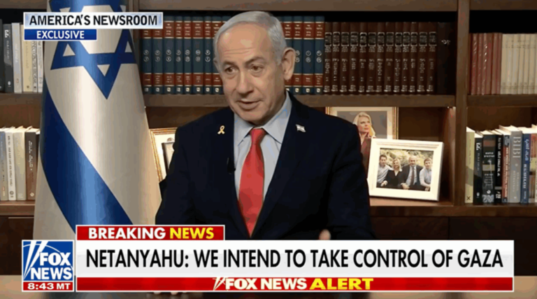 a photo of netanyahu on fox news.