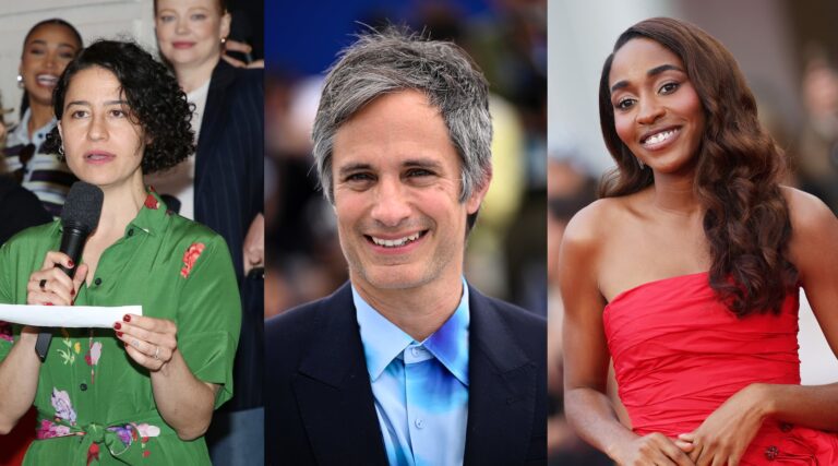 A collage of Ilana Glazer, Gael Garcia Bernal and Ayo Edebiri